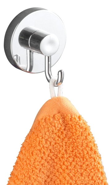Fényes ezüstszínű öntapadós műanyag akasztó szett 2 db-os Vacuum-Loc – Wenko