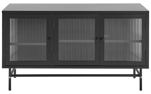 Vitrin DEVON Fém 115 cm Fekete