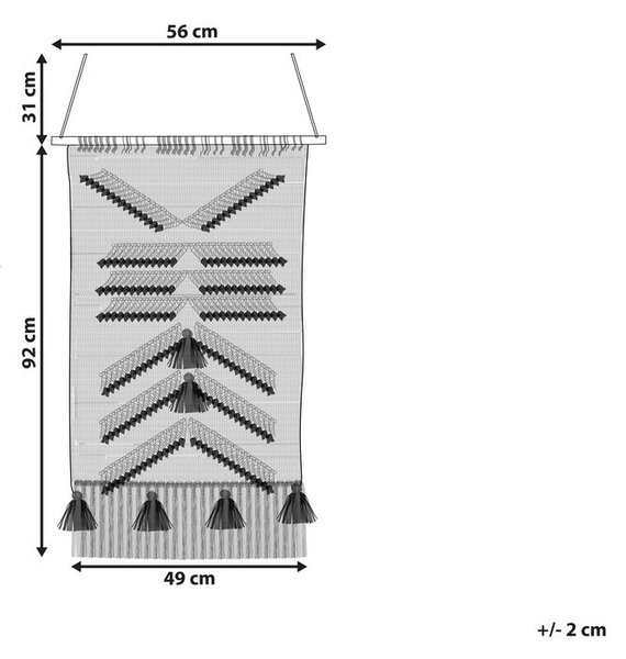 Függő dekoráció PAKPATTAN Pamut 123 cm Fekete