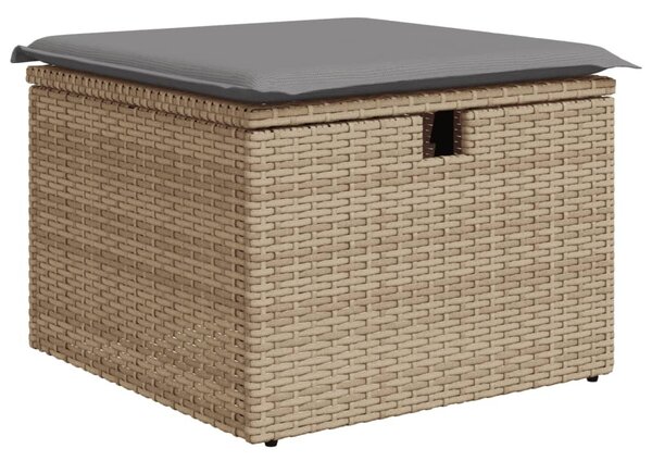 6 részes bézs polyrattan kerti ülőgarnitúra párnával