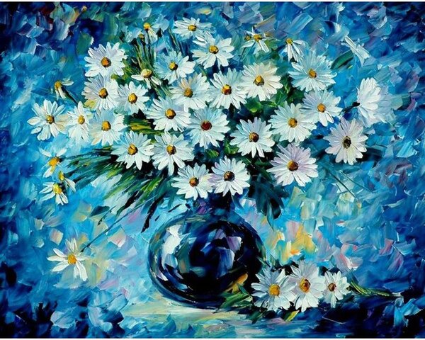Festés számok szerint kép kerettel "Virágok vázában 2" 40x50 cm