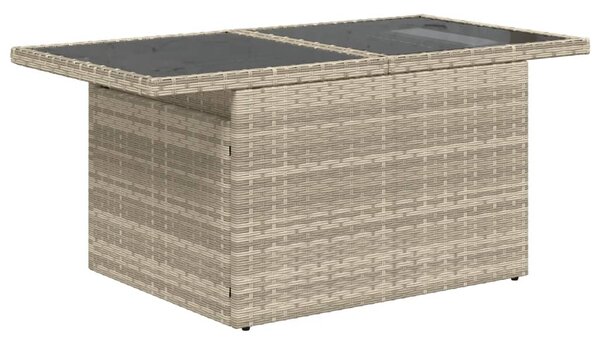 9 részes világosszürke polyrattan kerti ülőgarnitúra párnával