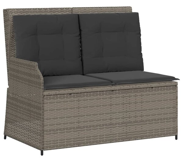5 részes szürke polyrattan kerti ülőgarnitúra párnákkal