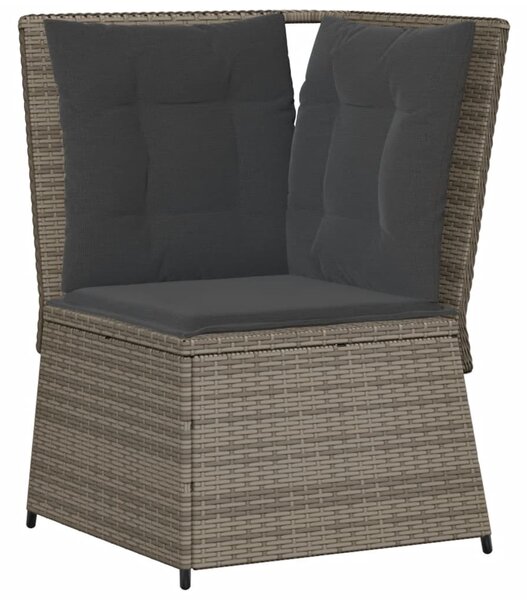 5 részes szürke polyrattan kerti ülőgarnitúra párnákkal