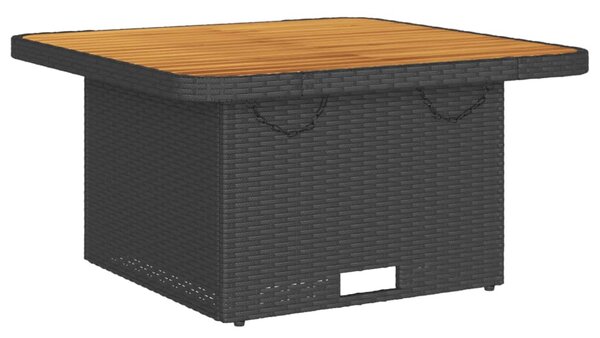 4 részes fekete polyrattan kerti ülőgarnitúra párnákkal