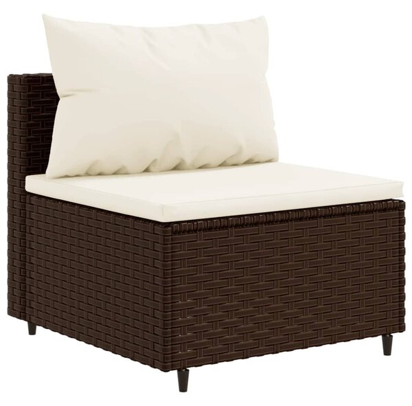 10 részes barna polyrattan kerti ülőgarnitúra párnákkal