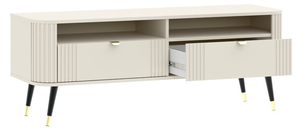 TV-állvány Mormone 102, Közepes sűrűségű farostlemez, Laminált forgácslap, 53x138x40cm, Kasmír