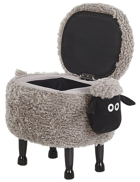 Állatos puff tárolóval SHEEP Szürke Bárány