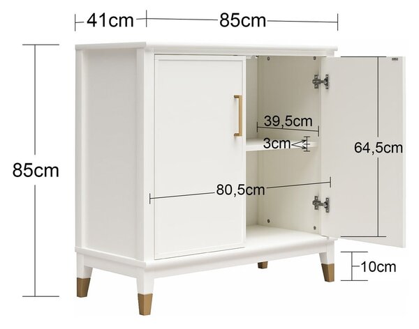 Zöld szekrény 86x85x41 cm Westerleigh – CosmoLiving by Cosmopolitan