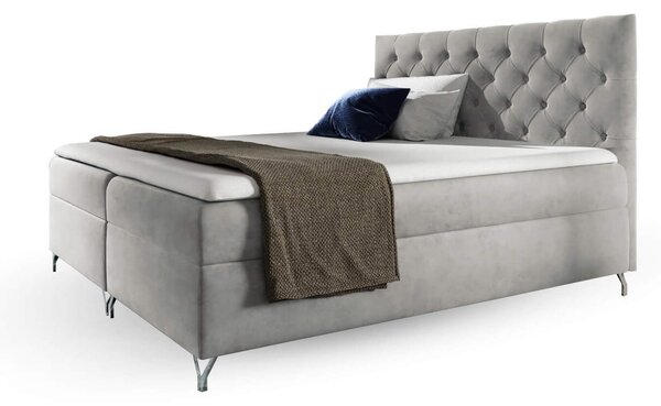 Wilsondo GULIETTE kárpitozott boxspring ágy matracokkal 120x200 - szürke