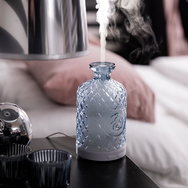 KONDELA Ultrahangos aroma diffúzor, szürke, GILI