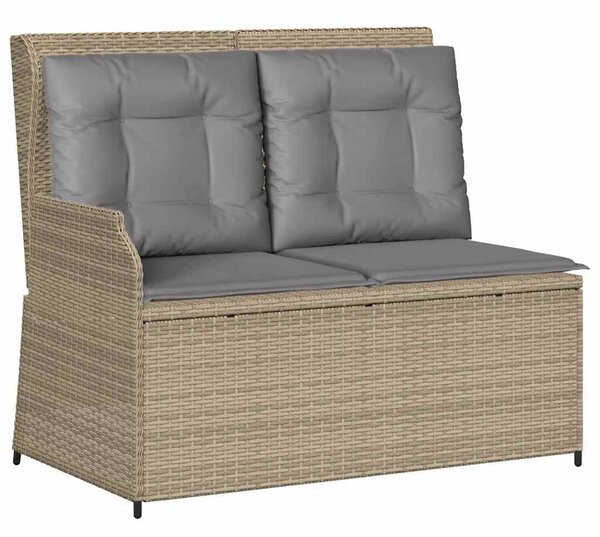 3 részes bézs polyrattan kerti ülőgarnitúra párnákkal