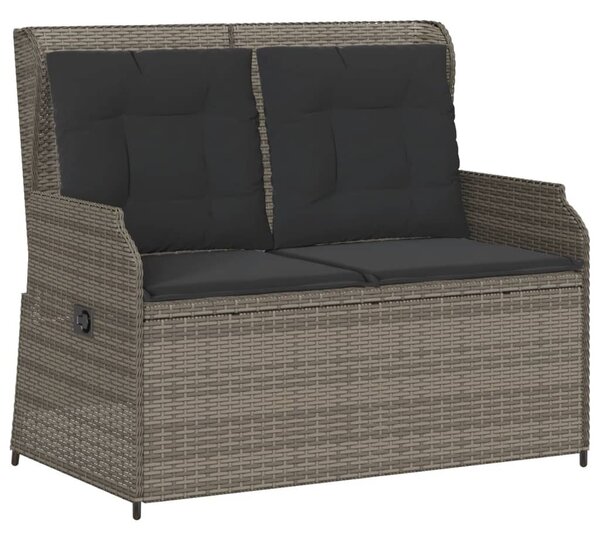3 részes szürke polyrattan kerti ülőgarnitúra párnákkal