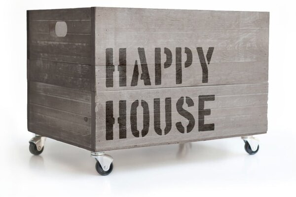 Happy House szürke gurulós doboz - Really Nice Things