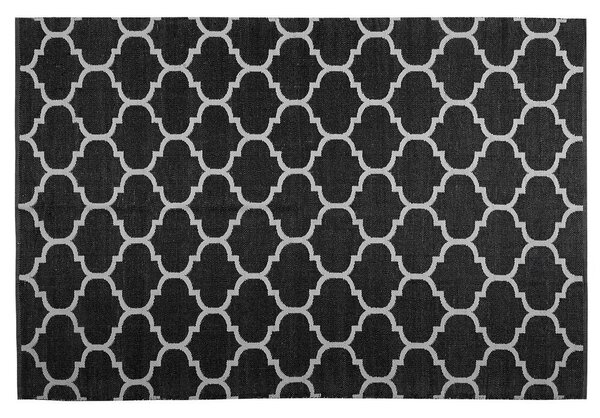 Kétoldalas fekete és fehér szőnyeg 140 x 200 cm ALADANA