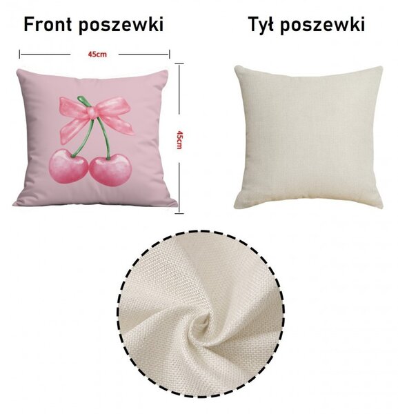 Párnahuzat Cseresznye 45x45 cm, rózsaszín