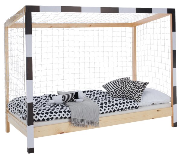 Gyerekágy 90 cm Facilmente (természetes + fehér + fekete) (ágyráccsal)