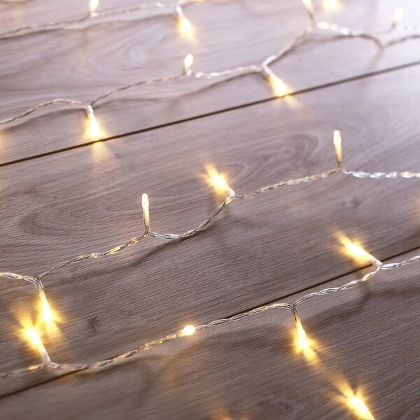Christmas átlátszó LED fényfüzér, 200 izzós, hosszúság 1 m - DecoKing