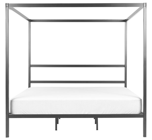Baldachinos ágy Fém LESTARDS 180 x 200 cm Fekete