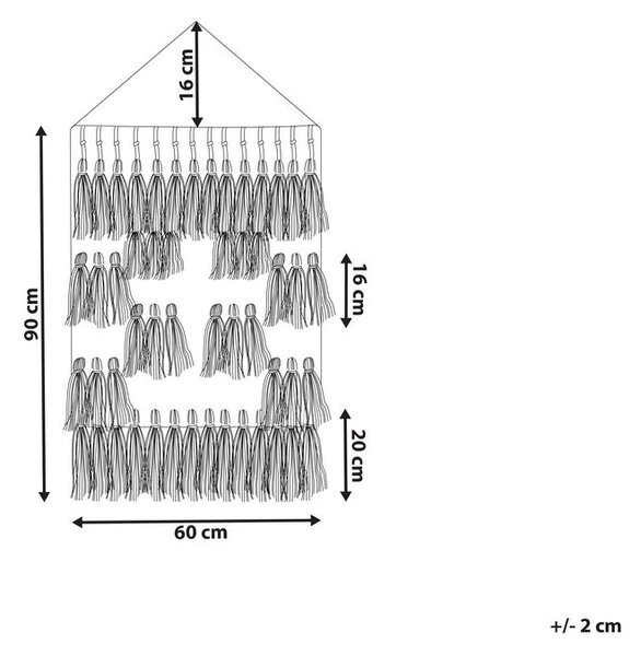 Függő dekoráció JIWA Pamut 106 cm Szürke