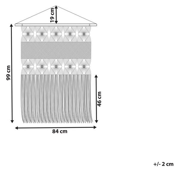 Függő dekoráció LAHRI Pamut 118 cm Bézs