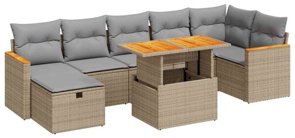 5 részes bézs polyrattan kerti ülőgarnitúra párnákkal