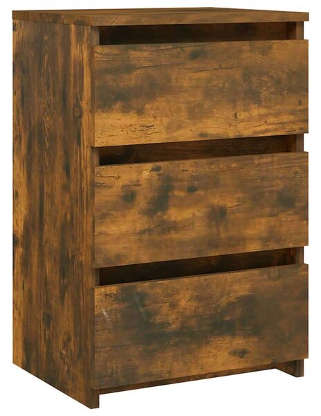 VidaXL 2 db füstös tölgyszínű szerelt fa éjjeliszekrény 40x35x62,5 cm