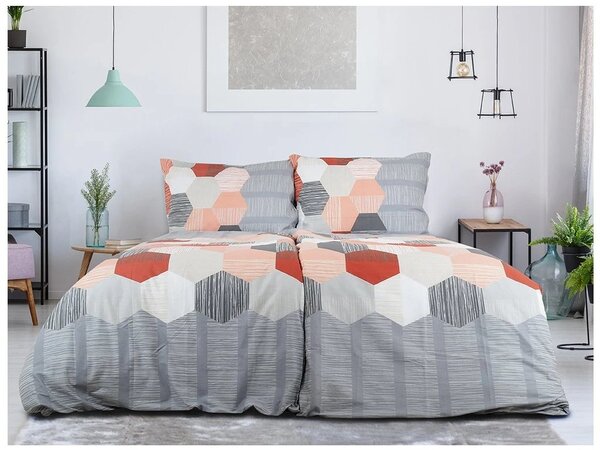 Renforcé pamutból készült krepp ágyneműhuzat HONEY COMB szürke Ágyneműhuzat mérete: 70 x 90 cm | 140 x 200 cm