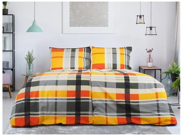 Renforcé pamutból készült krepp ágynemű ORANGE KUBE színes Ágyneműhuzat mérete: 70 x 90 cm | 140 x 200 cm