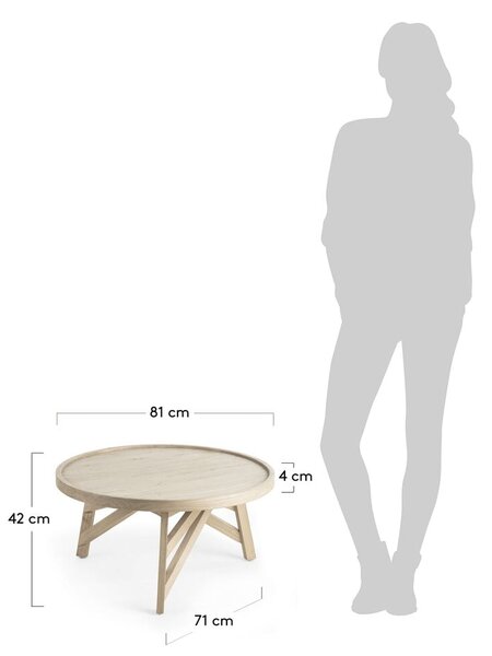 Thais mindifa dohányzóasztal, ø 80 cm - Kave Home