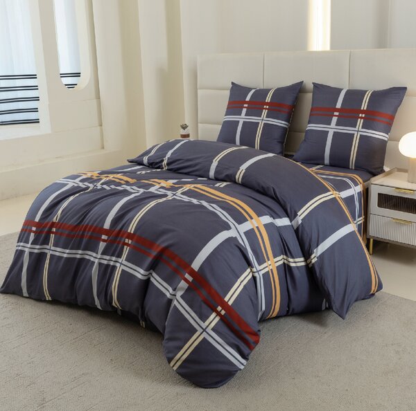 Mikroszálas ágynemű TARTAN sötétkék Ágyneműhuzat mérete: 2 db 70 x 80 cm | 160 x 200 cm
