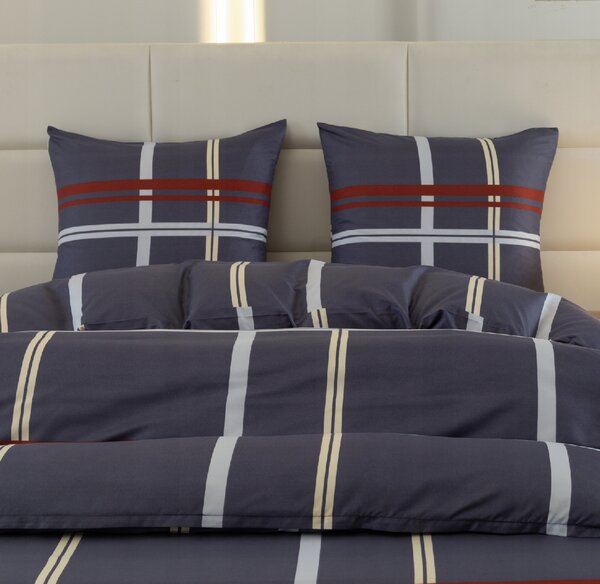 Mikroszálas ágynemű TARTAN sötétkék Ágyneműhuzat mérete: 2 db 70 x 80 cm | 160 x 200 cm