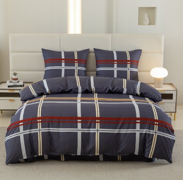 Mikroszálas ágynemű TARTAN sötétkék Ágyneműhuzat mérete: 2 db 70 x 80 cm | 160 x 200 cm
