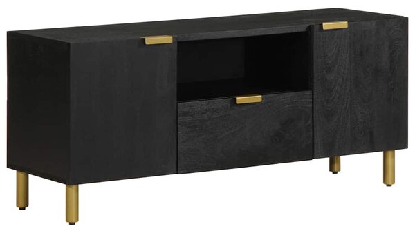 Fekete szerelt fa TV-szekrény 105 x 33 x 46 cm