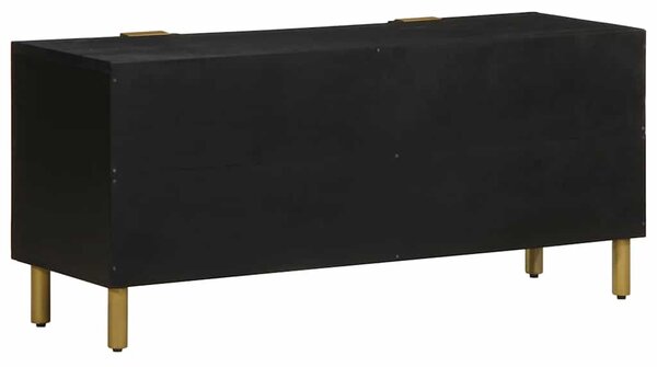 Fekete szerelt fa TV-szekrény 105 x 33 x 46 cm