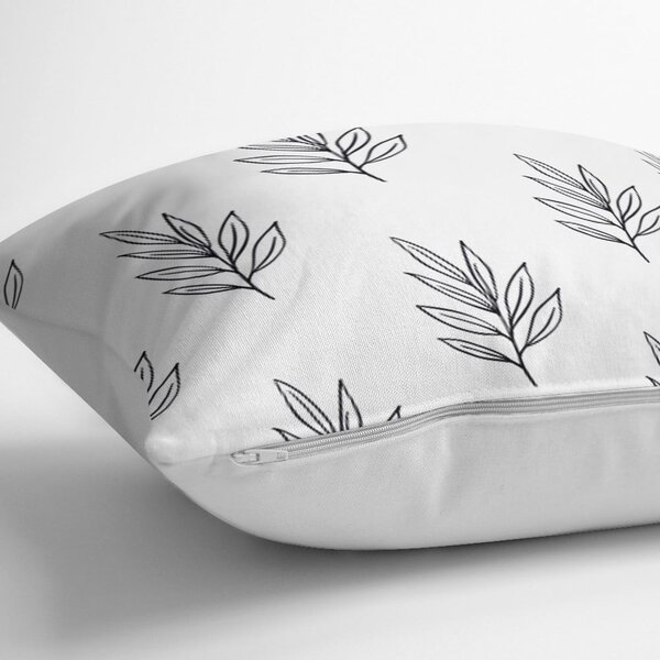 White Leaf pamutkeverék párnahuzat, 45 x 45 cm - Minimalist Cushion Covers