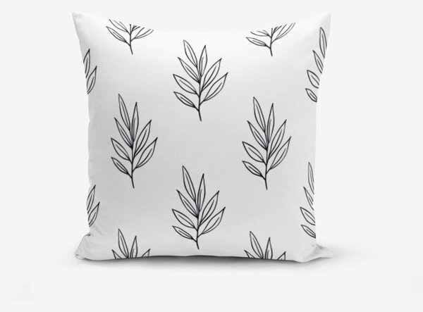 White Leaf pamutkeverék párnahuzat, 45 x 45 cm - Minimalist Cushion Covers