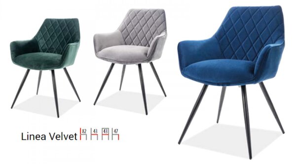 Linea Velvet karosszék zöld