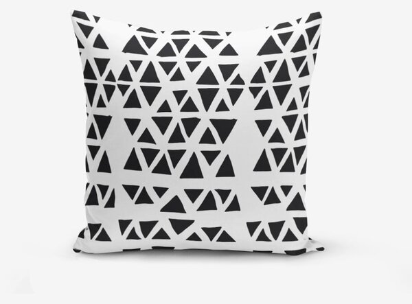 Black Triangle Modern pamutkeverék párnahuzat, 45 x 45 cm - Minimalist Cushion Covers