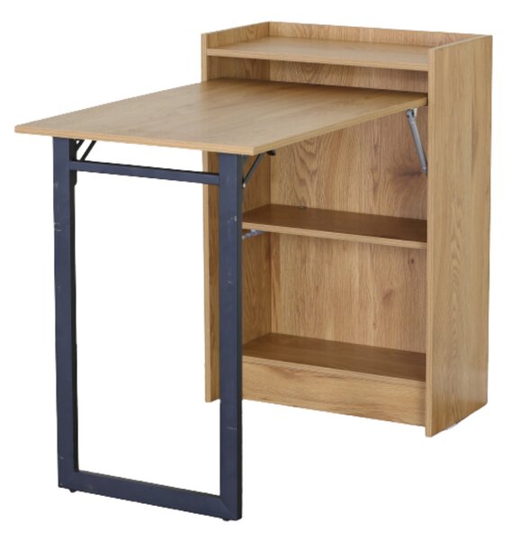 Intenso Home összecsukható íróasztal / számítógépasztal polcokkal 102x58cm | Masszív kialakítás; Aranytölgy szín