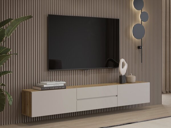 TV-állvány Alsono 102, Laminált forgácslap, 36x200x34cm, Kasmír, Tölgy