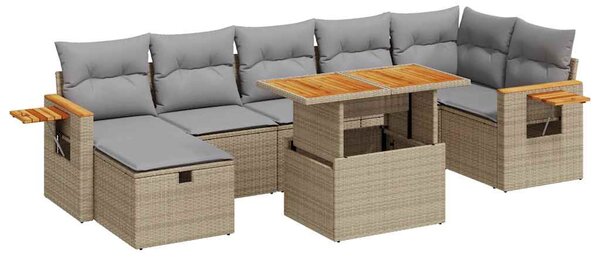 5 részes bézs polyrattan kerti ülőgarnitúra párnákkal