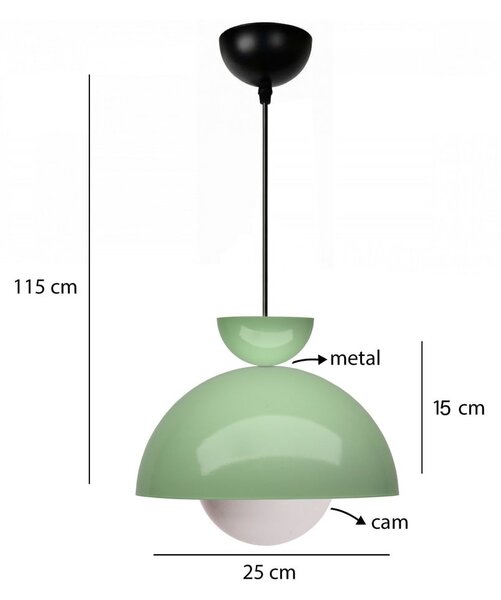 Zöld függőlámpa fém búrával ø 25 cm Arta – Opviq lights