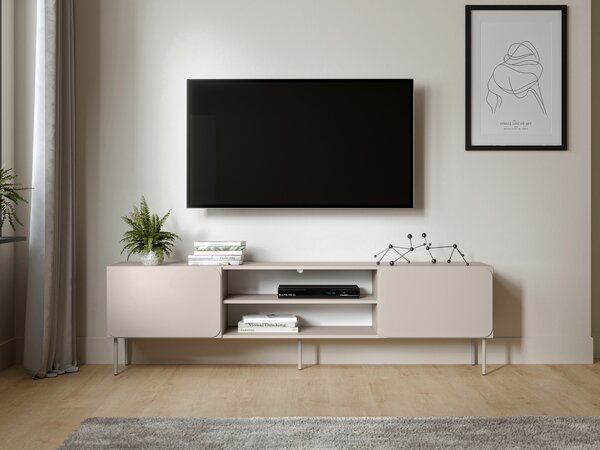 TV-állvány Fentore 102, Közepes sűrűségű farostlemez, Laminált forgácslap, 58x200x40cm, Kasmír