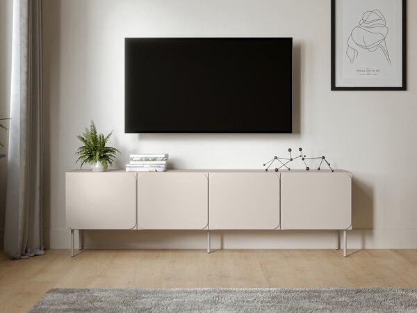 TV-állvány Fentore 101, Közepes sűrűségű farostlemez, Laminált forgácslap, 61x200x40cm, Kasmír