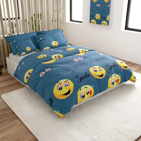 Mikroszálas ágyneműhuzat EMOJI KINYÚJTOTT nyelvvel szürke Ágyneműhuzat mérete: 70 x 90 cm | 140 x 220 cm