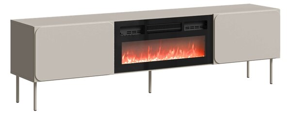 TV-állvány Fentore 104, Edzett üveg, Közepes sűrűségű farostlemez, Laminált forgácslap, 58x200x40cm, Kasmír