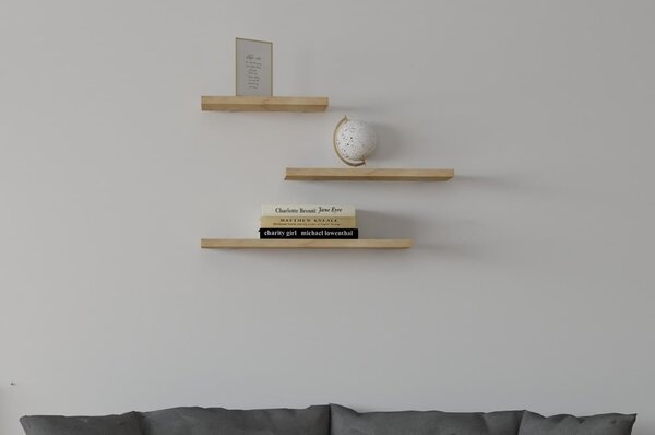 Polc készlet tölgyfa dekorral 3 db-os Leila - Kalune Design