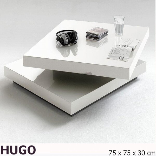 HUGO MDF Fehér Dohányzóasztal 75cm