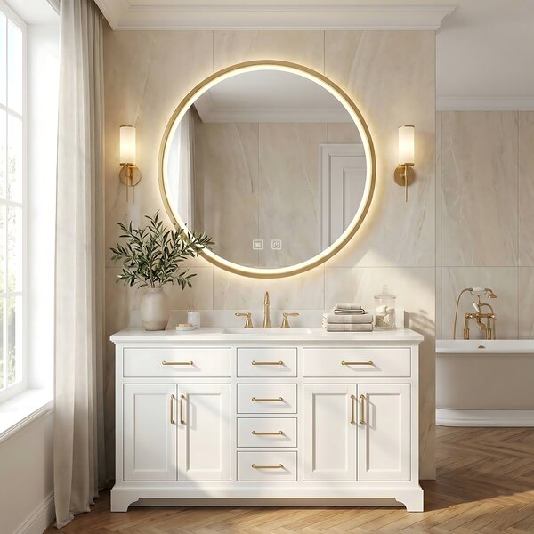 LED Tükör 50cm MMJ BRUSH GOLD